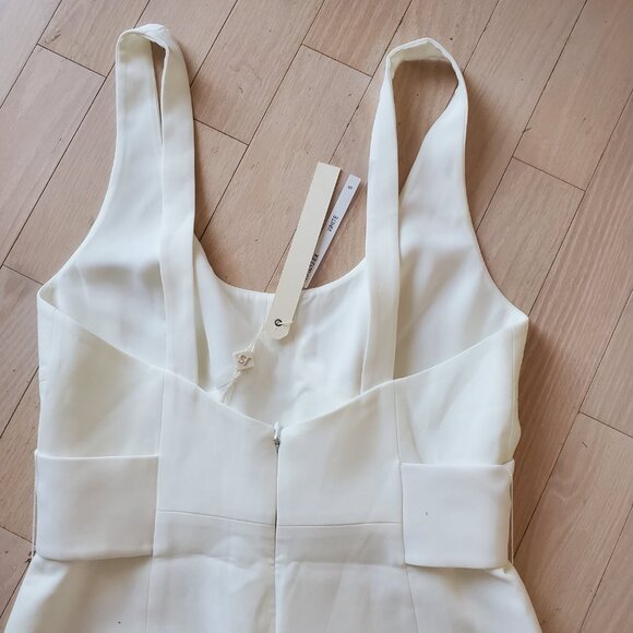 Jonathan Simkhai ! Belted Crepe Wide Leg Jumpsuit in White (US/6) - Picture 7 of 11